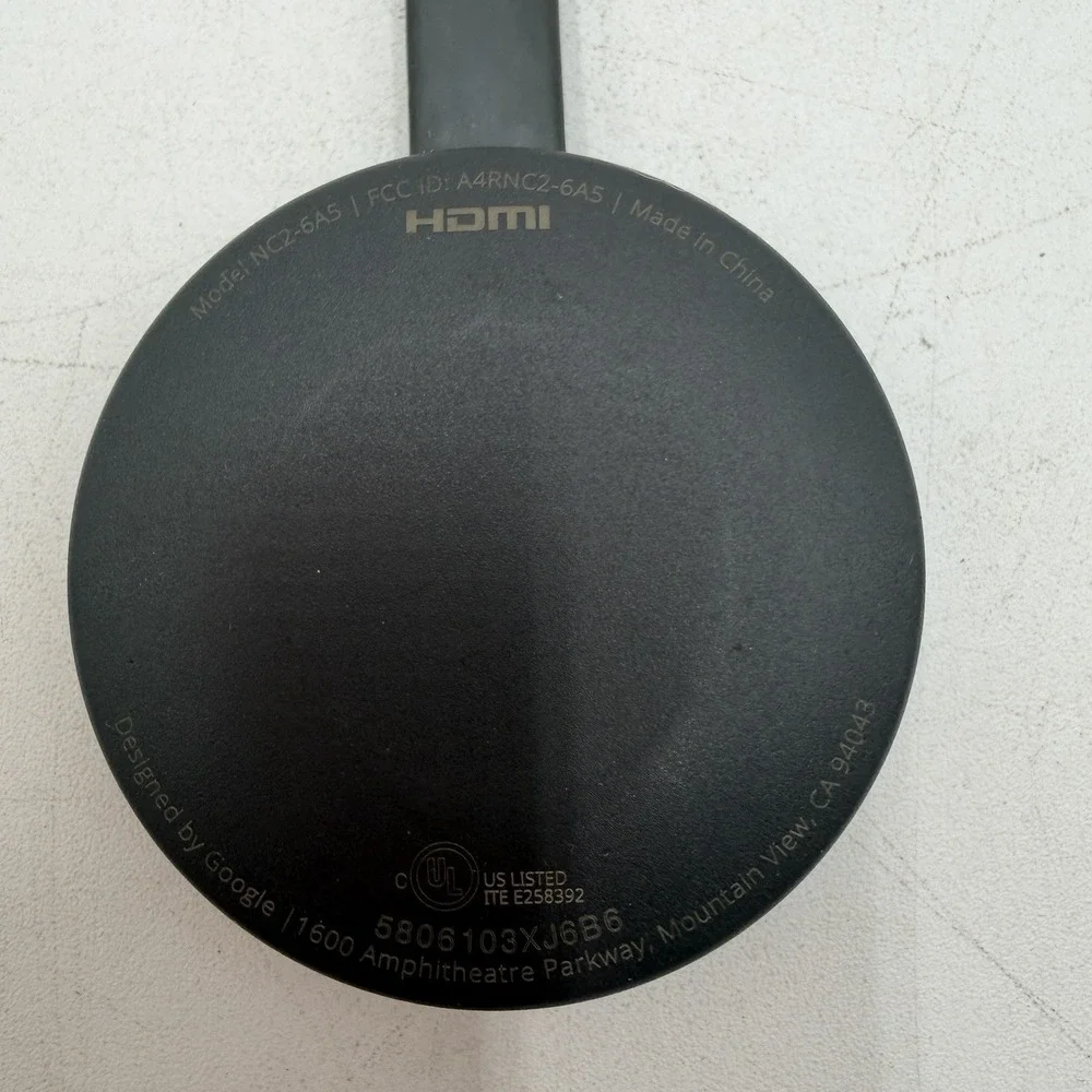 Google Chromecast Model NC2-6A5 HDMI Black 2nd Device Only
